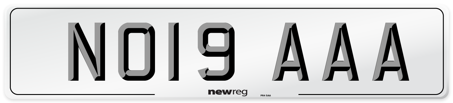 NO19 AAA Number Plate from New Reg